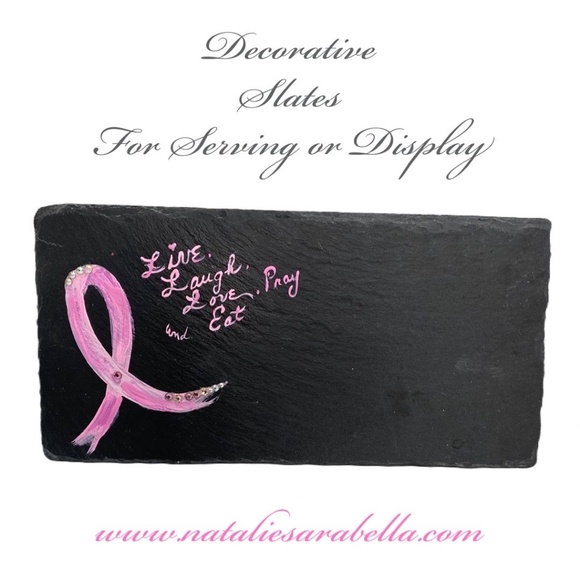 Breast Cancer Awareness Decorative Slate. - Picture 1 of 1